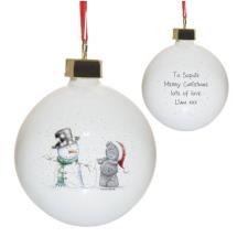 Personalised Me to You Tatty & Snowman Christmas Bauble